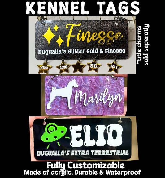 Acrylic Kennel Tags- Rectangular Style