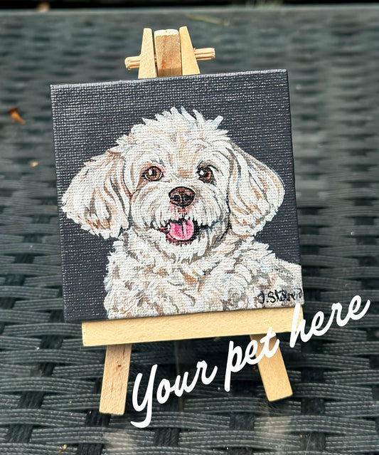 CUSTOM PAINTED Mini Pet Portraits