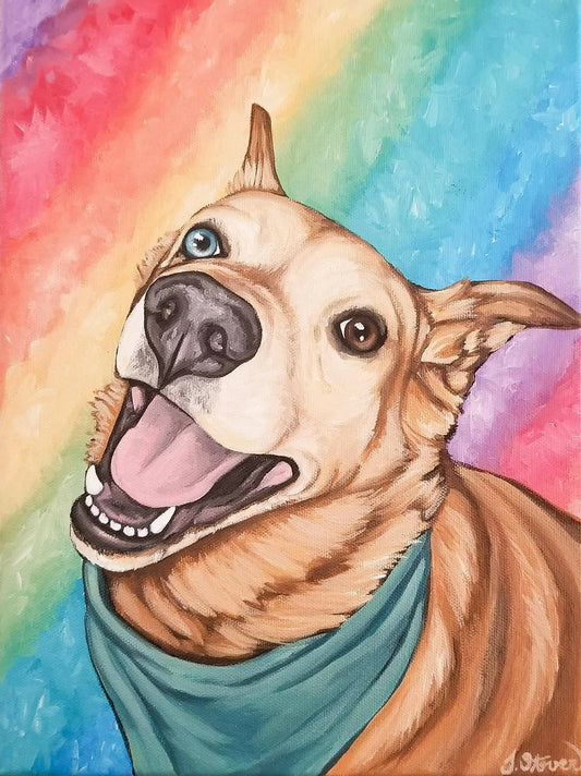 CUSTOM PAINTED Pet Portrait- Medium Sizes