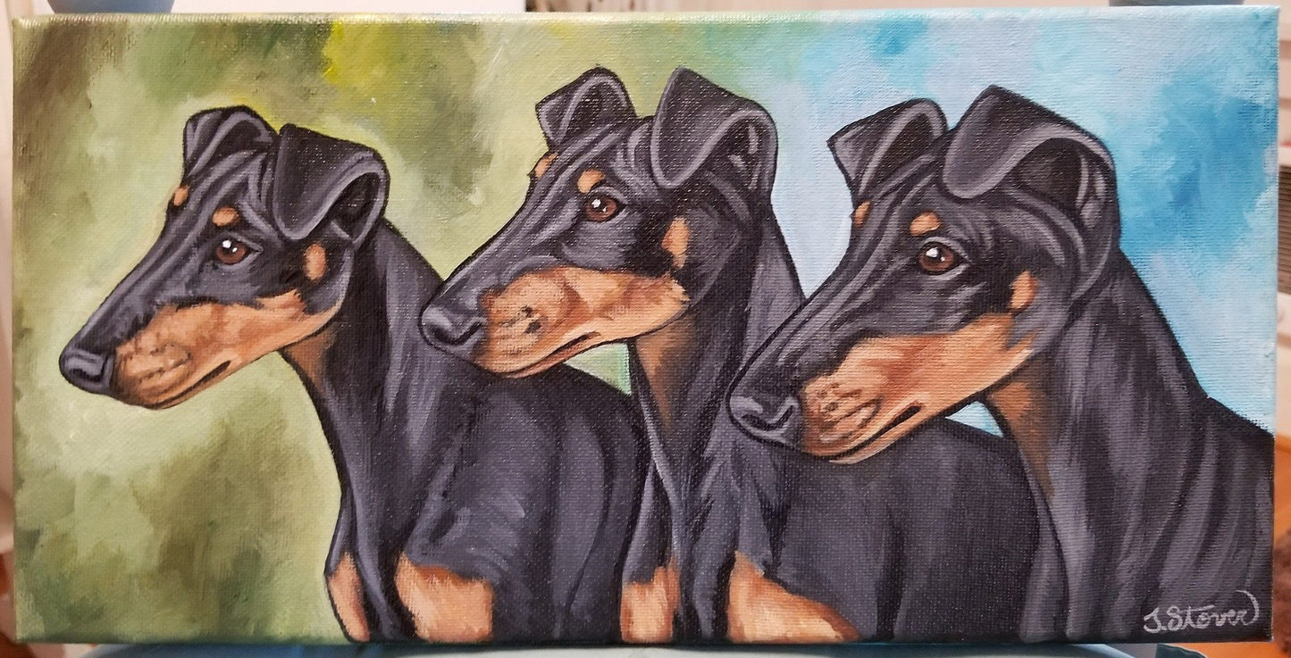 CUSTOM PAINTED Pet Portrait- Medium Sizes