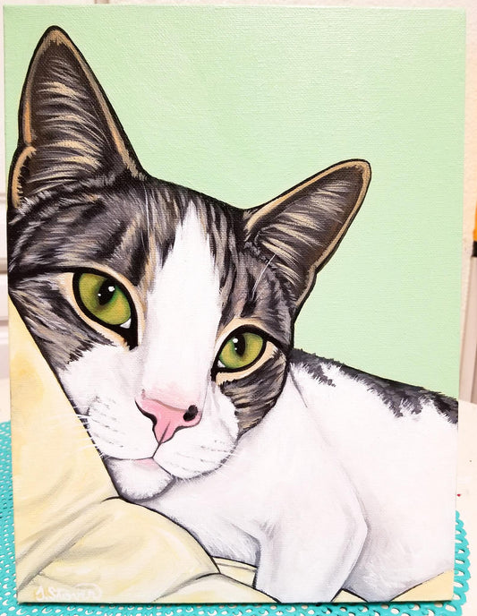 CUSTOM PAINTED Pet Portrait- Large Sizes